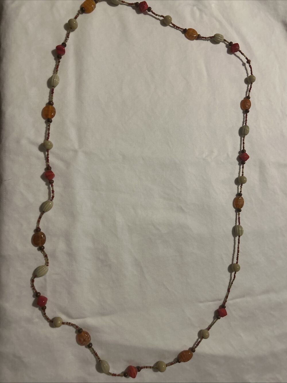 glass beaded long necklace